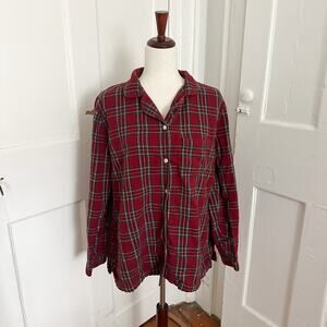 L.L. Bean Red & Black Plaid Flannel Women's XL
